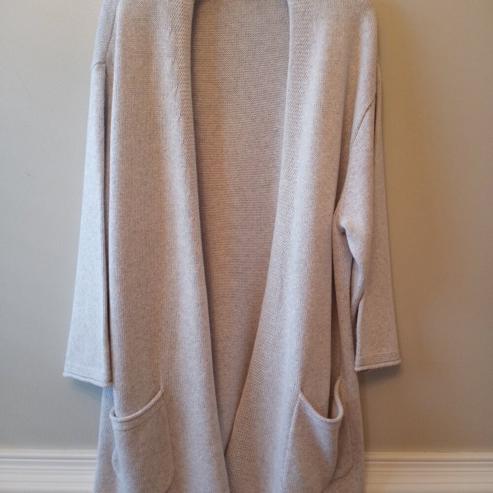 'purejill' by J. Jill Mist Grey Open Long Cardigan Size L NWOT - Picture 8 of 13